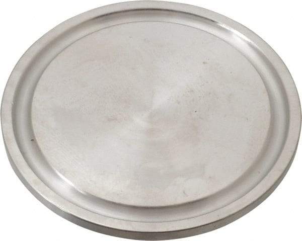 VNE - 1-1/2", Clamp Style, Sanitary Stainless Steel Pipe End Cap - Tube OD Connection, Grade 316/316L - Apex Tool & Supply