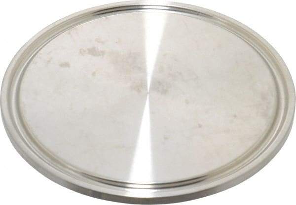 VNE - 2-1/2", Clamp Style, Sanitary Stainless Steel Pipe End Cap - Tube OD Connection, Grade 316/316L - Apex Tool & Supply