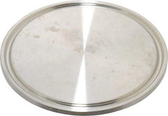 VNE - 2-1/2", Clamp Style, Sanitary Stainless Steel Pipe End Cap - Tube OD Connection, Grade 316/316L - Apex Tool & Supply