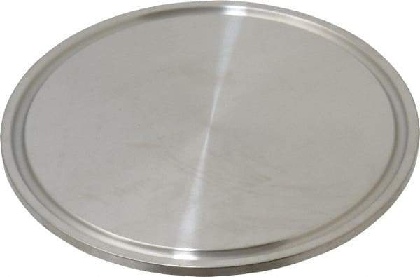 VNE - 3", Clamp Style, Sanitary Stainless Steel Pipe End Cap - Tube OD Connection, Grade 316/316L - Apex Tool & Supply
