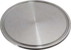 VNE - 3", Clamp Style, Sanitary Stainless Steel Pipe End Cap - Tube OD Connection, Grade 304 - Apex Tool & Supply