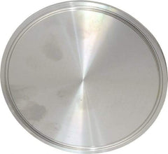 VNE - 4", Clamp Style, Sanitary Stainless Steel Pipe End Cap - Tube OD Connection, Grade 304 - Apex Tool & Supply