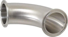 VNE - 2", Clamp Style, Sanitary Stainless Steel Pipe 90° Elbow - Tube OD Connection, Grade 316/316L - Apex Tool & Supply
