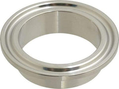 VNE - 1-1/2", Clamp Style, Sanitary Stainless Steel Pipe Short Welding Ferrule - Tube OD Connection, Grade 304 - Apex Tool & Supply
