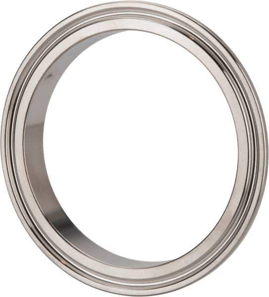 VNE - 3", Clamp Style, Sanitary Stainless Steel Pipe Short Welding Ferrule - Tube OD Connection, Grade 304 - Apex Tool & Supply
