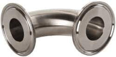 VNE - 1", Clamp Style, Sanitary Stainless Steel Pipe 90° Elbow - Tube OD Connection, Grade 304 - Apex Tool & Supply