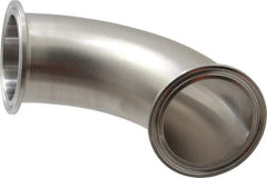 VNE - 2", Clamp Style, Sanitary Stainless Steel Pipe 90° Elbow - Tube OD Connection, Grade 304 - Apex Tool & Supply