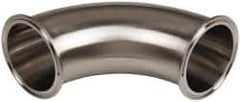 VNE - 3", Clamp Style, Sanitary Stainless Steel Pipe 90° Elbow - Tube OD Connection, Grade 304 - Apex Tool & Supply