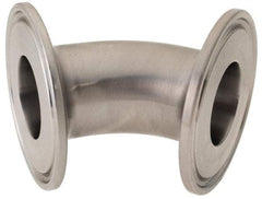 VNE - 1", Clamp Style, Sanitary Stainless Steel Pipe 45° Elbow - Tube OD Connection, Grade 316/316L - Apex Tool & Supply