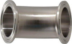 VNE - 1-1/2", Clamp Style, Sanitary Stainless Steel Pipe 45° Elbow - Tube OD Connection, Grade 304 - Apex Tool & Supply