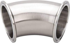 VNE - 2-1/2", Clamp Style, Sanitary Stainless Steel Pipe 45° Elbow - Tube OD Connection, Grade 304 - Apex Tool & Supply