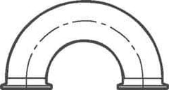 VNE - 2", Clamp Style, Sanitary Stainless Steel Pipe 180° U Bend - Tube OD Connection, Grade 316/316L - Apex Tool & Supply