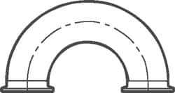 VNE - 2-1/2", Clamp Style, Sanitary Stainless Steel Pipe 180° U Bend - Tube OD Connection, Grade 316/316L - Apex Tool & Supply