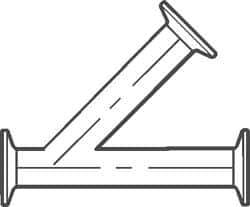 VNE - 4", Clamp Style, Sanitary Stainless Steel Pipe 45° Lateral - Tube OD Connection, Grade 304 - Apex Tool & Supply