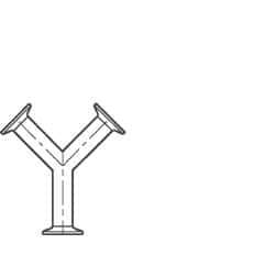 VNE - 3", Clamp Style, Sanitary Stainless Steel Pipe True Y - Tube OD Connection, Grade 316/316L - Apex Tool & Supply