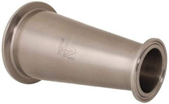 VNE - 2-1/2 x 1-1/2", Clamp Style, Sanitary Stainless Steel Pipe Concentric Reducer - Tube OD Connection, Grade 316/316L - Apex Tool & Supply