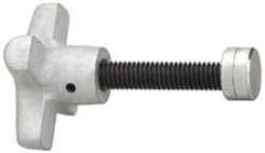 Jergens - 1/2-13 Lobed Shoulder Swivel Pad Tip Steel Thumb Screw - 5-1/2" OAL, 2-1/2" Head Diam x 1-1/2" Head Height, Black Oxide (Stem), Cadmium-Plated (Head) & Zinc-Plated (Pad) Finish - Apex Tool & Supply