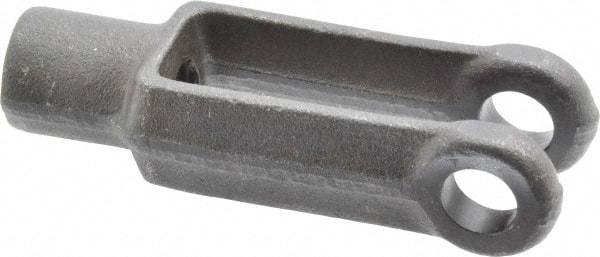 Jergens - 3/8-16 Thread, 7/8" Yoke Width, Carbon Steel, Tapped Yoke - 3/8" Hole Diam, 1-5/8" Hole Center to Neck, 11/16" Yoke Arm Height, 5/8" Neck Diam, 7/8" Neck Length, 2-1/2" OAL - Apex Tool & Supply