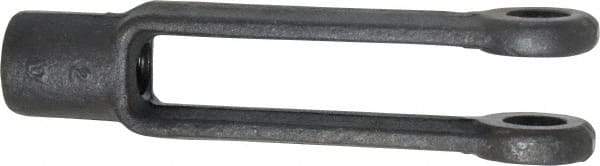 Jergens - 1/2-13 Thread, 1-1/8" Yoke Width, Carbon Steel, Tapped Yoke - 1/2" Hole Diam, 3-1/16" Hole Center to Neck, 15/16" Yoke Arm Height, 13/16" Neck Diam, 1-1/8" Neck Length, 4-3/16" OAL - Apex Tool & Supply