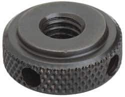 Gibraltar - 5/8-11" UNC Thread, Black Oxide Finish, Steel Round Knurled High Torque Check Nut - 7/16" Overall Height, 1-3/8" Head Diam, 1-1/8" Base Diam - Apex Tool & Supply