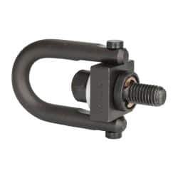 Jergens - 450 Lb Load Capacity Safety Engineered Center Pull Hoist Ring - M10 x 1.5 Thread, 17.5mm Thread Length, Alloy Steel, Black Oxide Finish - Apex Tool & Supply