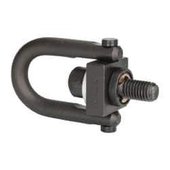 Jergens - 450 Lb Load Capacity Safety Engineered Center Pull Hoist Ring - M10 x 1.5 Thread, 17.5mm Thread Length, Alloy Steel, Black Oxide Finish - Apex Tool & Supply