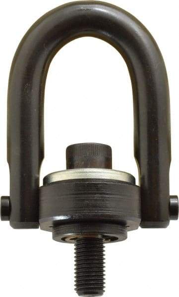Jergens - 1,900 Lb Load Capacity Safety Engineered Center Pull Hoist Ring - M16 x 2.0 Thread, 29mm Thread Length, Alloy Steel, Black Oxide Finish - Apex Tool & Supply