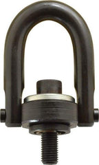 Jergens - 1,900 Lb Load Capacity Safety Engineered Center Pull Hoist Ring - M16 x 2.0 Thread, 29mm Thread Length, Alloy Steel, Black Oxide Finish - Apex Tool & Supply