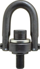 Jergens - 2,150 Lb Load Capacity Safety Engineered Center Pull Hoist Ring - M20 x 2.5 Thread, 34mm Thread Length, Alloy Steel, Black Oxide Finish - Apex Tool & Supply