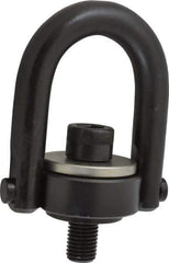 Jergens - 4,200 Lb Load Capacity Safety Engineered Center Pull Hoist Ring - M24 x 3.0 Thread, 37mm Thread Length, Alloy Steel, Black Oxide Finish - Apex Tool & Supply