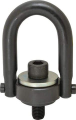 Jergens - 7,000 Lb Load Capacity Safety Engineered Center Pull Hoist Ring - M30 x 3.5 Thread, 46mm Thread Length, Alloy Steel, Black Oxide Finish - Apex Tool & Supply