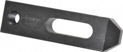 Jergens - 1/2" Stud, Low Carbon Steel, Plain Strap Clamp - 1-1/4" Travel, 4-1/2" OAL x 1-1/4" Wide x 3/4" High, Black Oxide Finish, Tapered Nose - Apex Tool & Supply