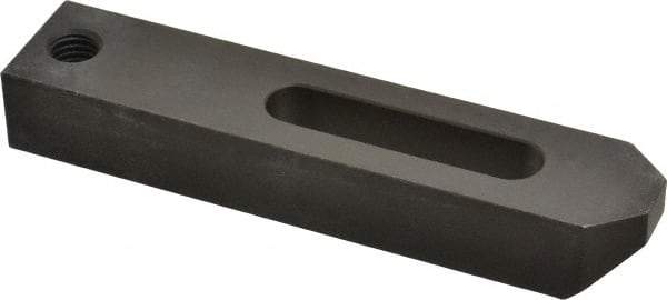 Jergens - 1/2" Stud, Low Carbon Steel, Plain Strap Clamp - 2" Travel, 6" OAL x 1-1/4" Wide x 7/8" High, Black Oxide Finish, Tapered Nose - Apex Tool & Supply
