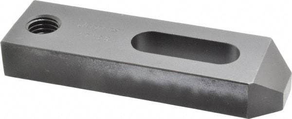 Jergens - 5/8" Stud, Low Carbon Steel, Plain Strap Clamp - 1-1/4" Travel, 5" OAL x 1-1/2" Wide x 3/4" High, Black Oxide Finish, Tapered Nose - Apex Tool & Supply