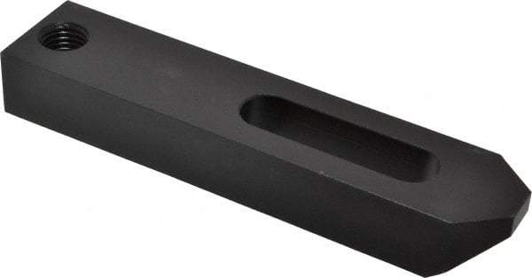Jergens - 3/4" Stud, Low Carbon Steel, Plain Strap Clamp - 2-1/4" Travel, 8" OAL x 1-3/4" Wide x 1-1/8" High, Black Oxide Finish, Tapered Nose - Apex Tool & Supply
