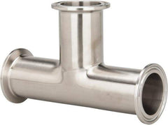 VNE - 1-1/2", Clamp Style, Sanitary Stainless Steel Pipe Tee - Tube OD Connection, Grade 316/316L - Apex Tool & Supply