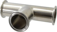 VNE - 2", Clamp Style, Sanitary Stainless Steel Pipe Tee - Tube OD Connection, Grade 304 - Apex Tool & Supply