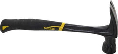 Stanley - 1 Lb Head, Straight Rip Claw Nail Hammer - 13-1/2" OAL, Forged Steel Head, 1-3/16" Face Diam, Smooth Face, Steel Handle with Grip - Apex Tool & Supply
