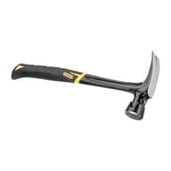 Stanley - 1-3/8 Lb Head, Straight Rip Claw Framing Hammer - 16" OAL, Forged Steel Head, 1-5/16" Face Diam, Checkered Face, Steel Handle with Grip - Apex Tool & Supply
