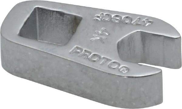 Proto - 1/4" 1/4" Drive Chrome Open End Crowfoot Wrench - 17/32" Head Diam x 1/4" Head Thickness - Apex Tool & Supply
