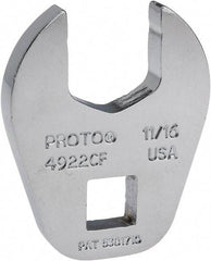 Proto - 11/16" 3/8" Drive Chrome Open End Crowfoot Wrench - 1.54" Head Diam x 1/4" Head Thickness - Apex Tool & Supply