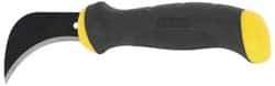 Stanley - Fixed Linoleum Knife - 3" Blade, Yellow & Black Bi-Material Rubber Grip Handle, 1 Blade Included - Apex Tool & Supply