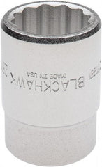 Blackhawk by Proto - 3/4" Drive, Standard Hand Socket - 12 Points, 2-13/64" OAL, Alloy Steel, Black Finish - Apex Tool & Supply