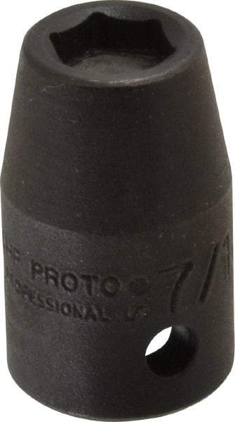 Proto - 1/2" Drive 7/16" Standard Impact Socket - 6 Points, 1-1/2" OAL - Apex Tool & Supply