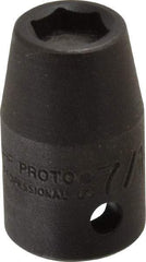 Proto - 1/2" Drive 7/16" Standard Impact Socket - 6 Points, 1-1/2" OAL - Apex Tool & Supply