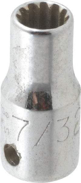 Proto - 1/4" Drive, 7/32" Socket, Spline Socket - 12 Points, 59/64" OAL - Apex Tool & Supply