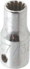 Proto - 1/4" Drive, 7/32" Socket, Spline Socket - 12 Points, 59/64" OAL - Apex Tool & Supply
