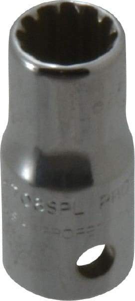 Proto - 1/4" Drive, 1/4" Socket, Spline Socket - 12 Points, 59/64" OAL - Apex Tool & Supply