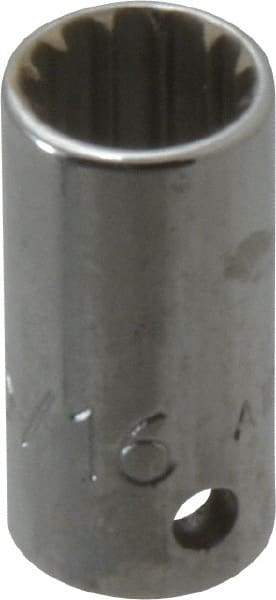 Proto - 1/4" Drive, 5/16" Socket, Spline Socket - 12 Points, 59/64" OAL - Apex Tool & Supply