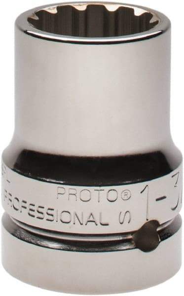 Proto - 1" Drive, 1-3/16" Socket, Spline Socket - 12 Points, 2-3/4" OAL - Apex Tool & Supply